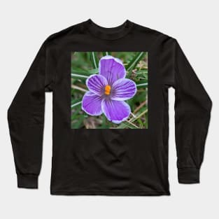 Purple White and Onge Flower 1 Long Sleeve T-Shirt